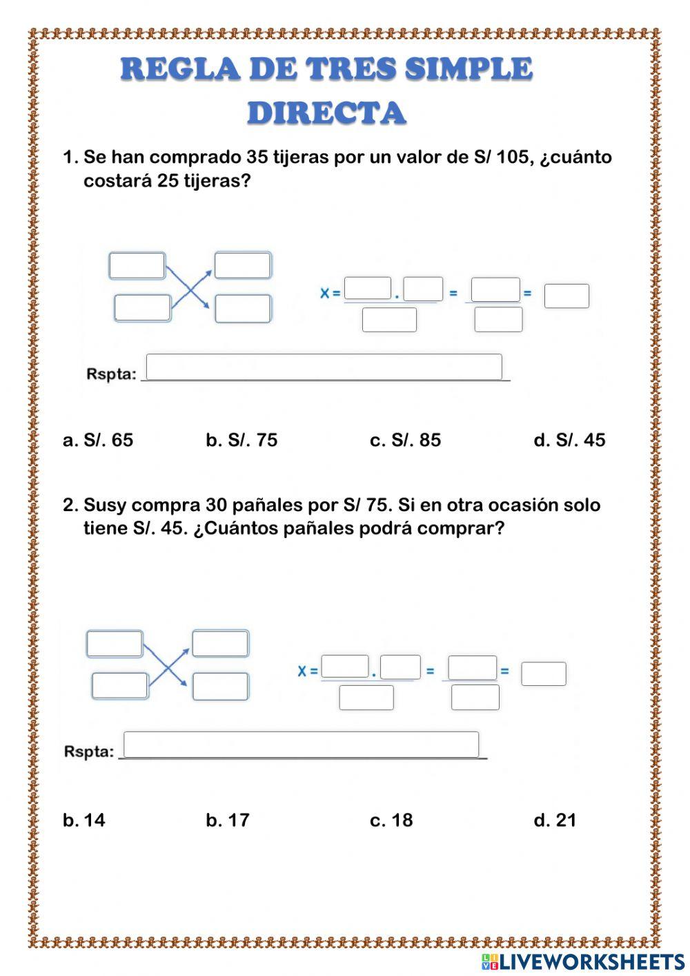 Regla de tres directa