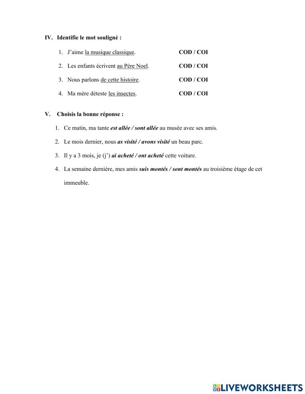 Connaissances Linguistiques 5P