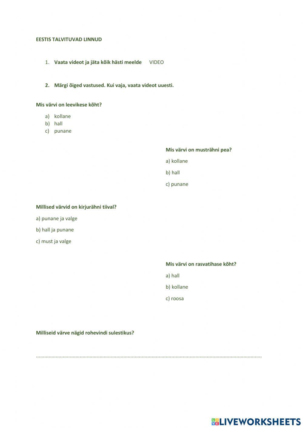 Eestis talvituvad linnud