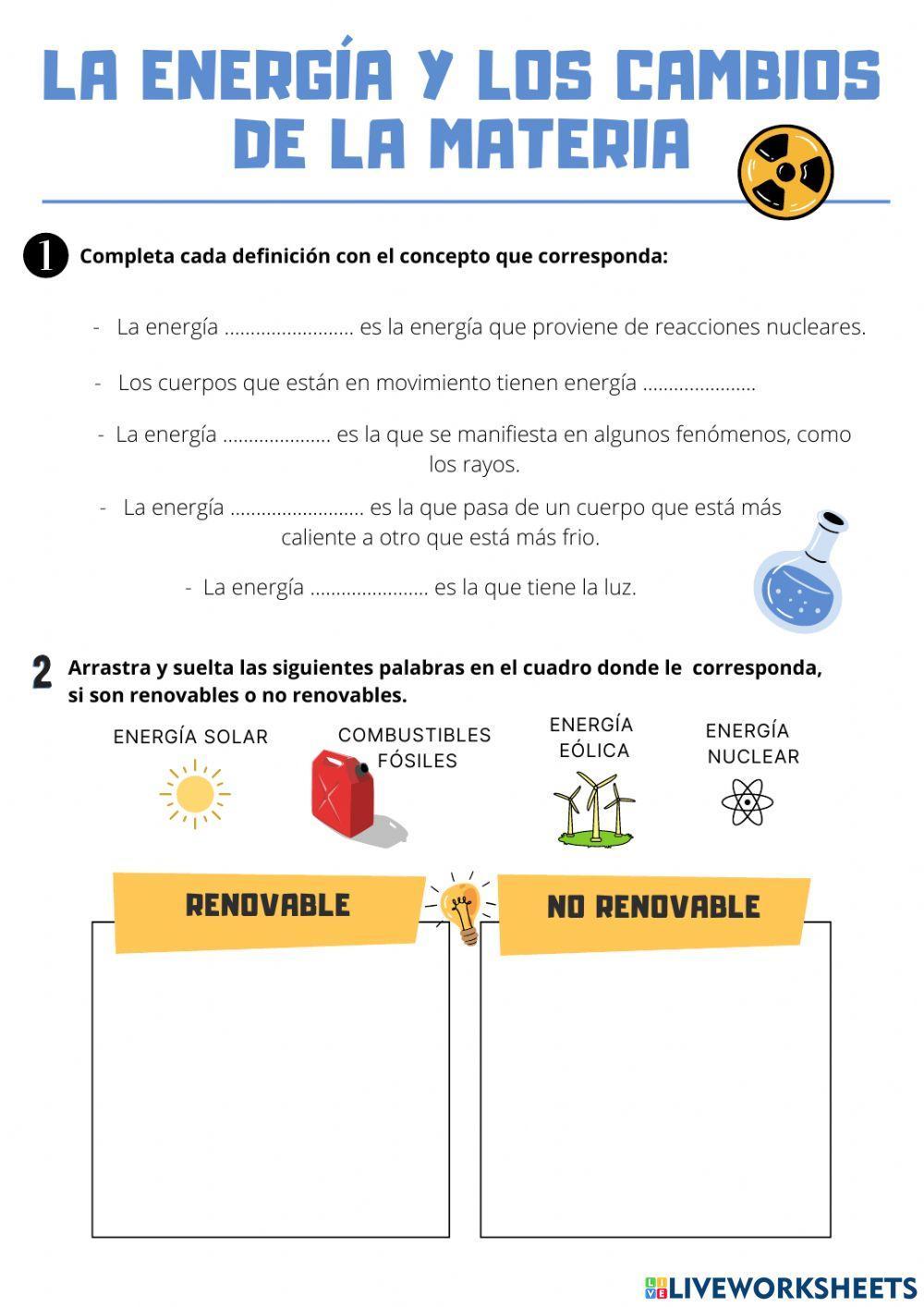 La energía y los cambios de la materia