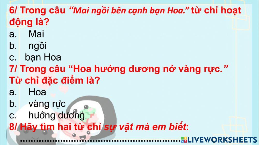 Phiếu bài tập Tiếng Việt