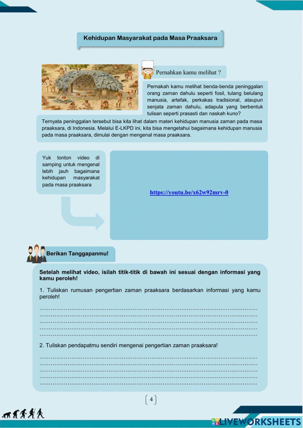 E-LKPD Masa Praaksara