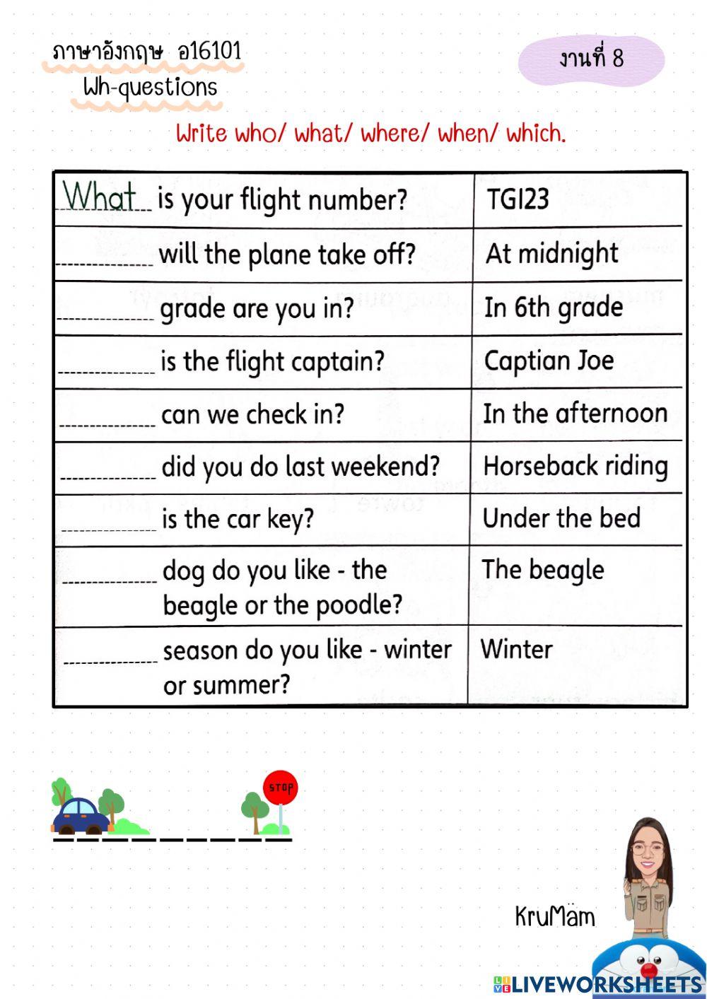 Wh-questions p6-8