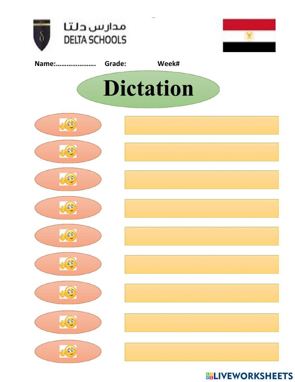 Dictation sheet