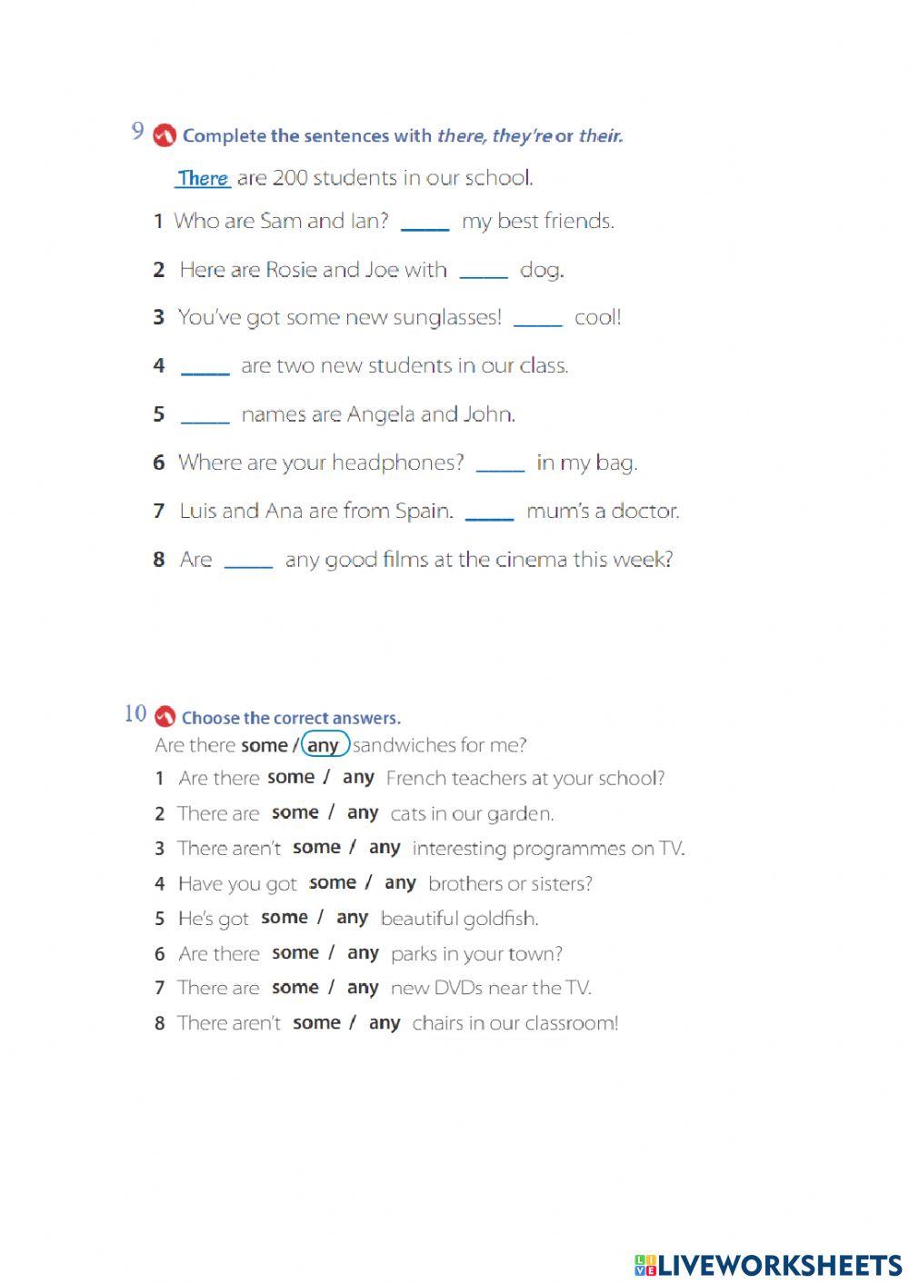 Clasa 5-a some any there is- are