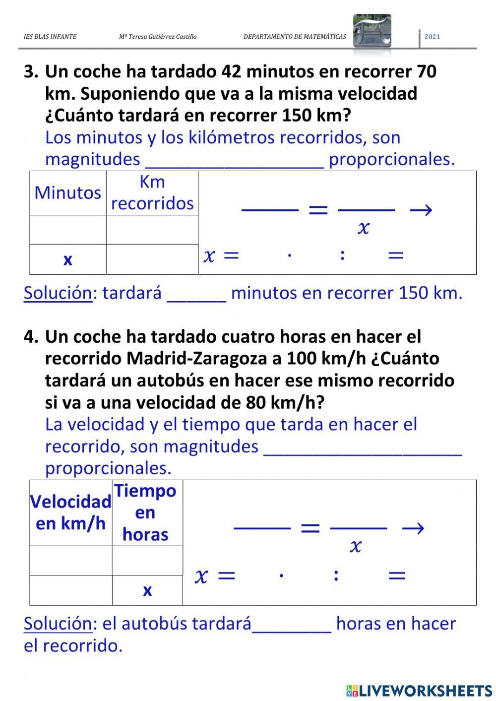 Examen proporcionalidad