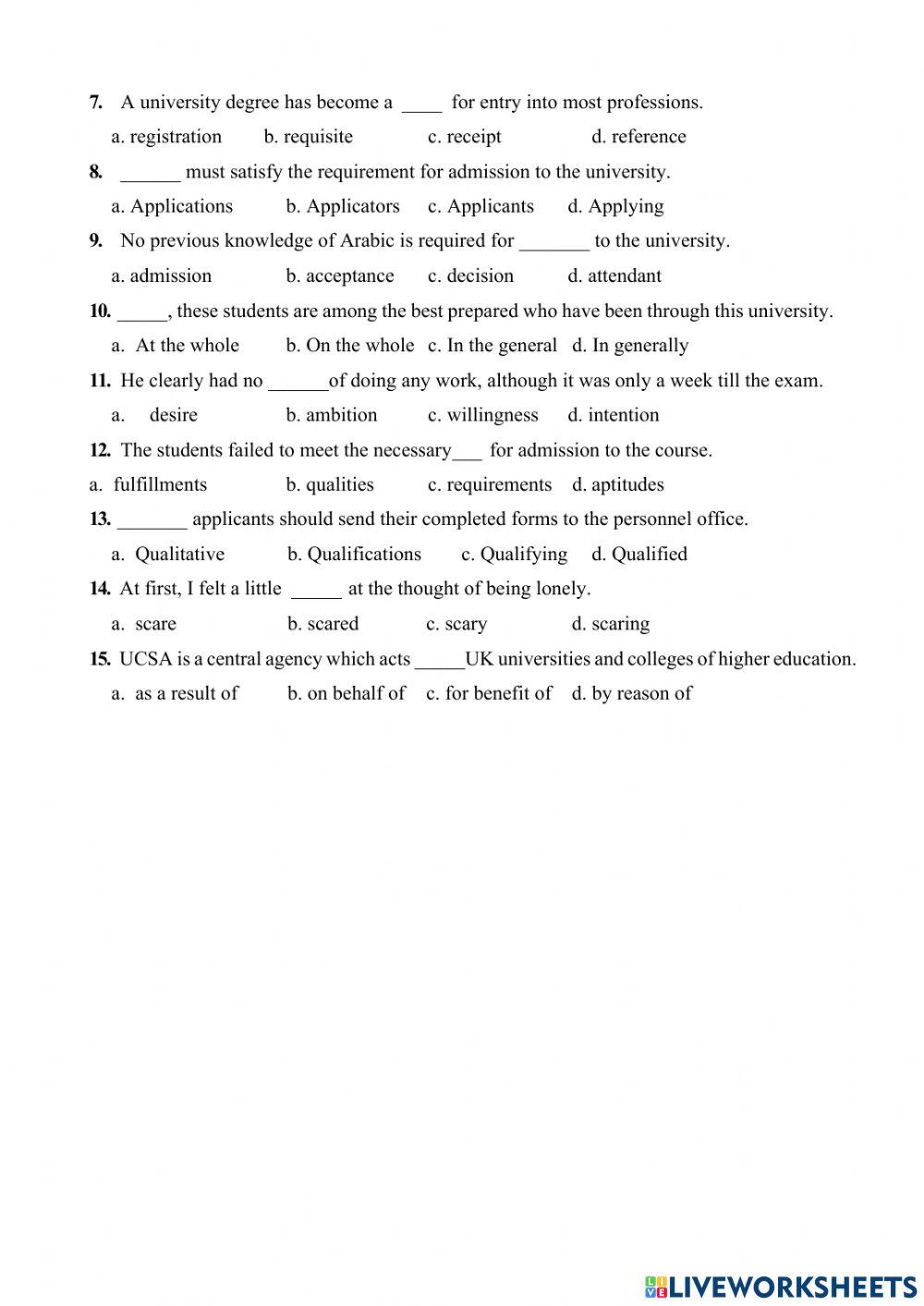 Grade 12 - Unit 5 - Higher Education (2)