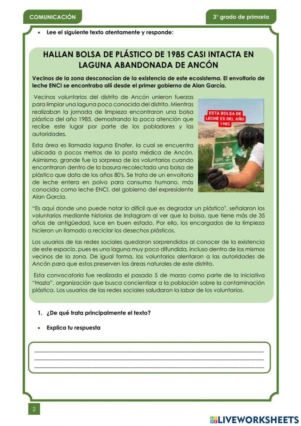 Examen de fin año Comunicación 3°