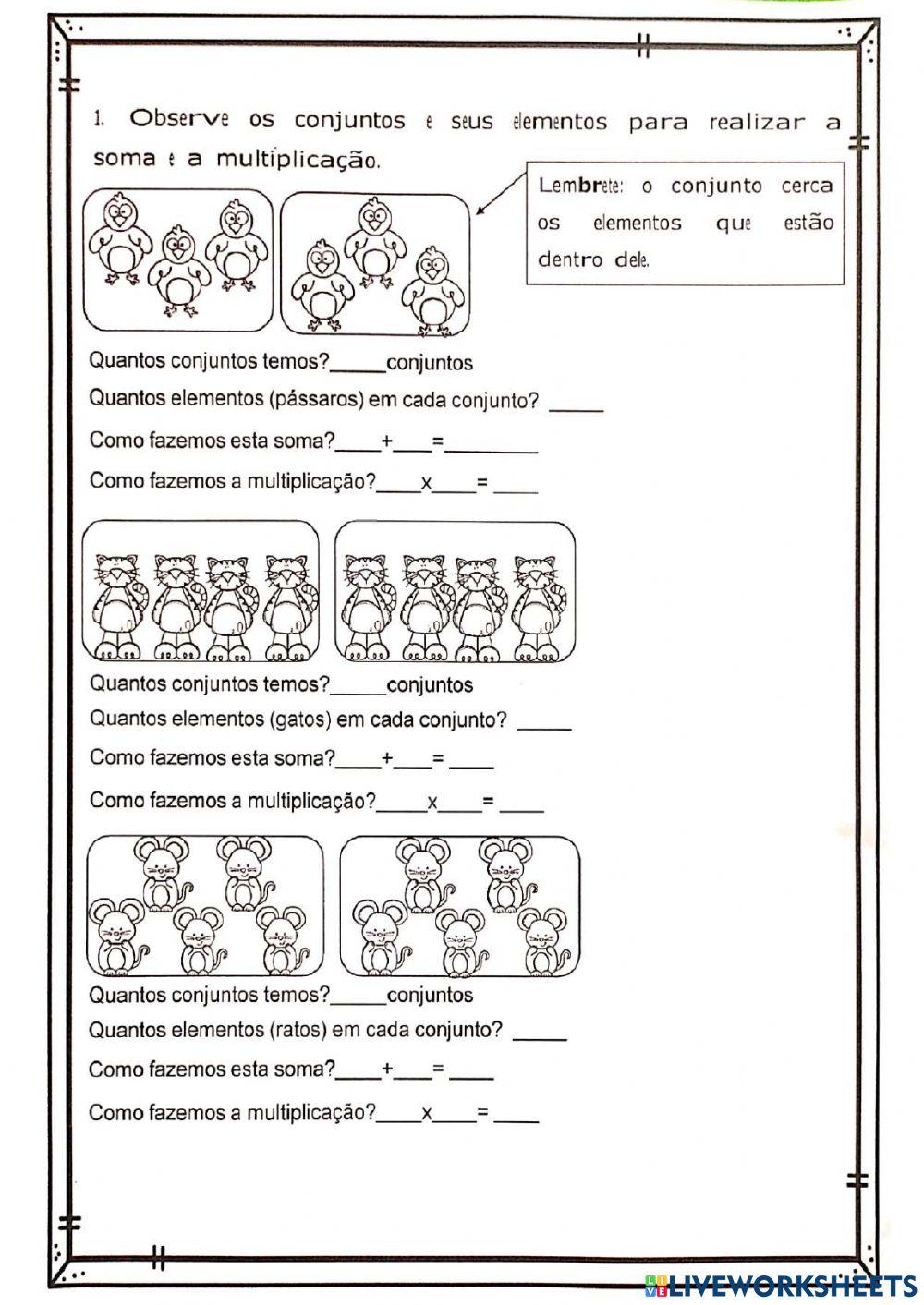 Exercícios de matemática