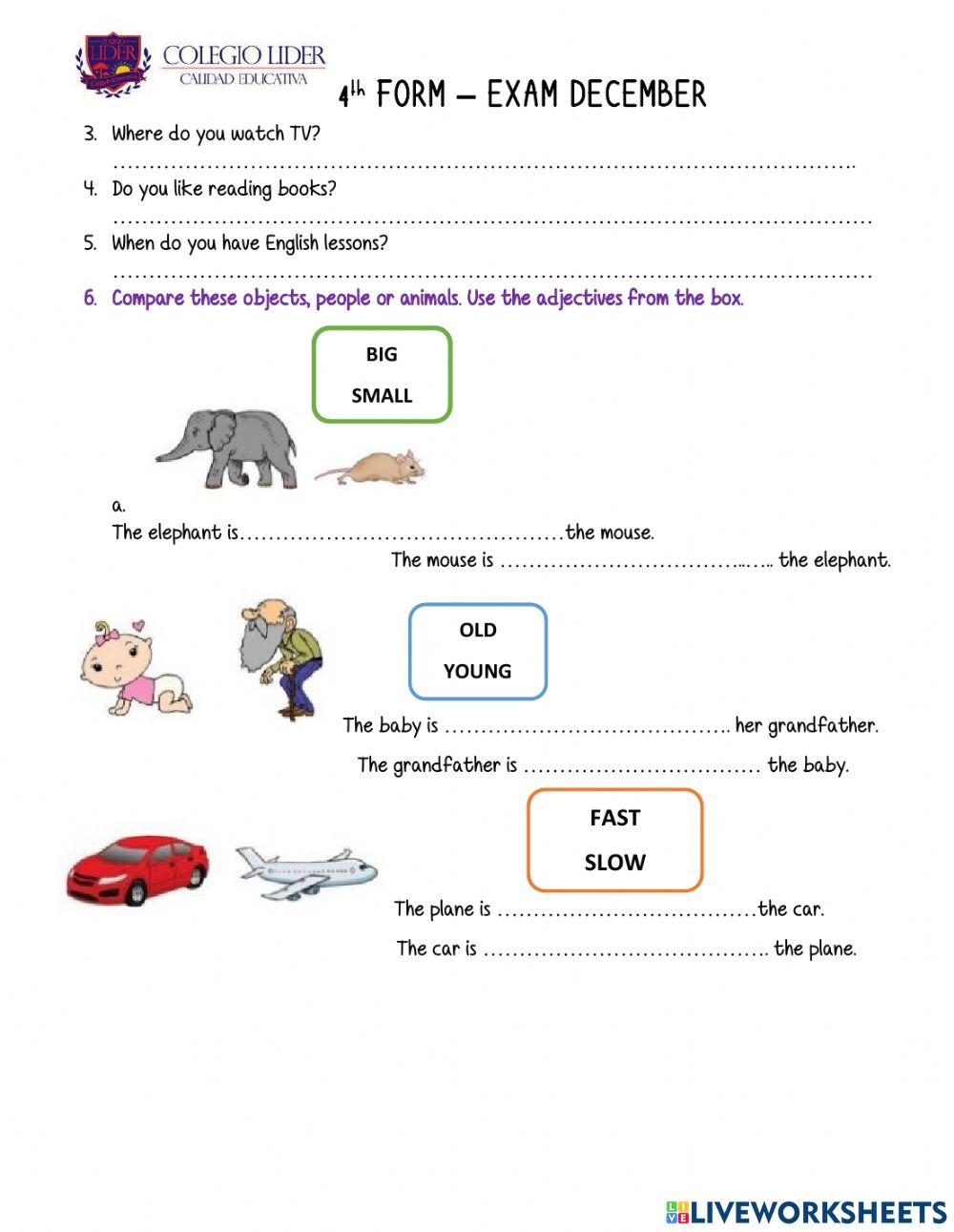 Exam december 4th Form