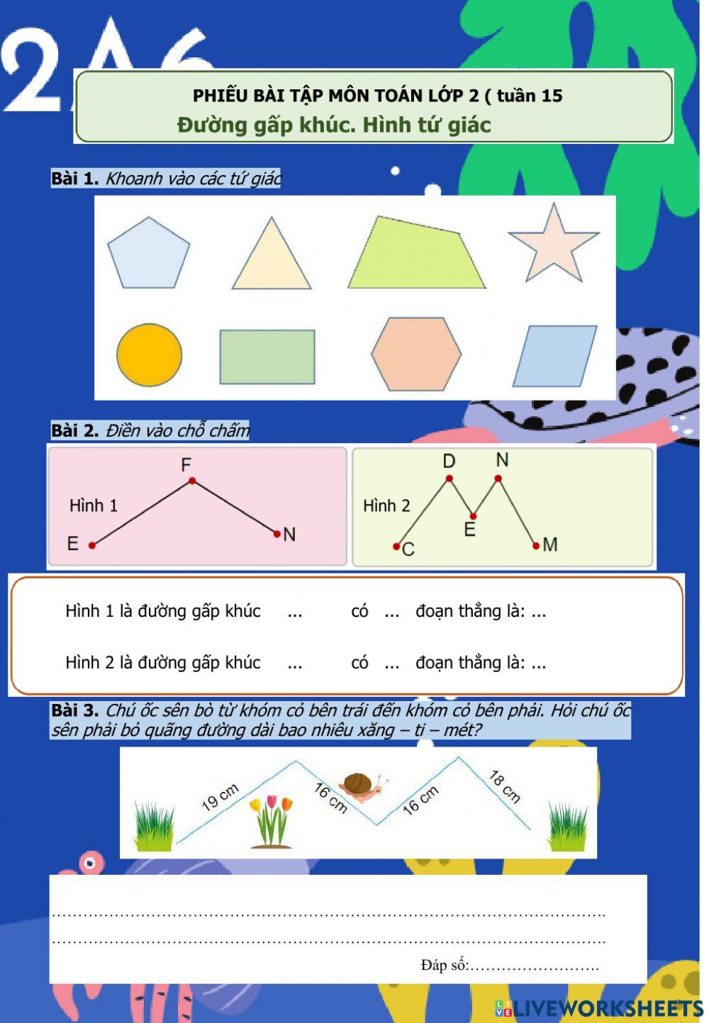 Phiếu tăn cường đoạn thẳng - hình tứ giác