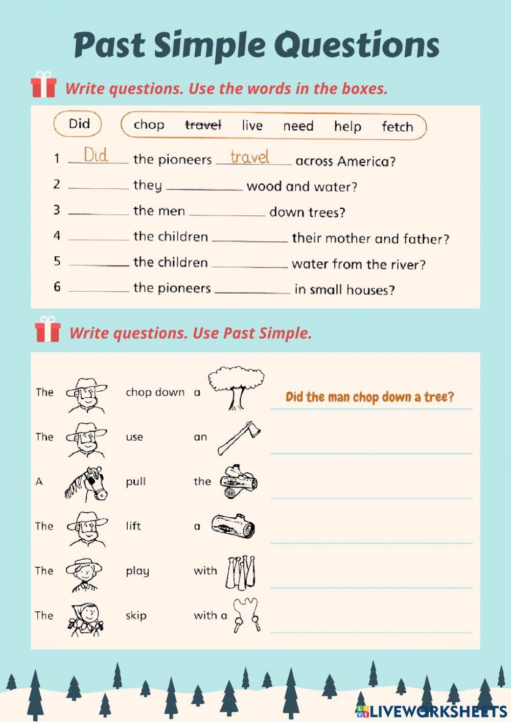 J3A Past Simple Questions