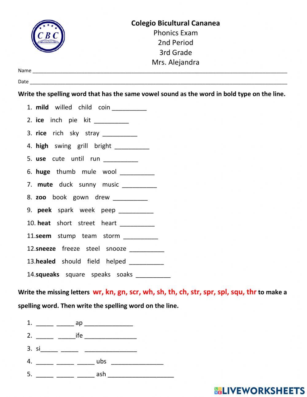 Phonics 2nd Period Review
