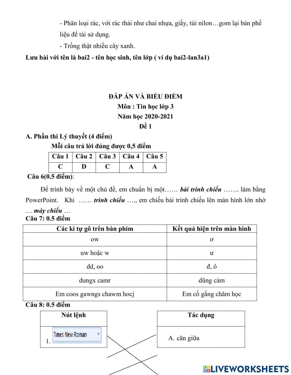 Đè kiểm tra học kì 1