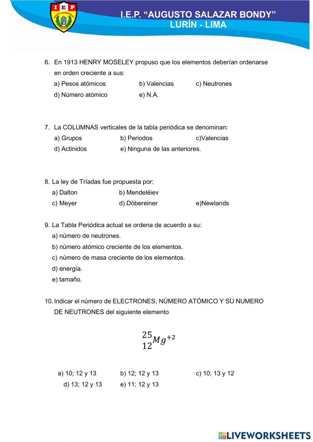 Examen de química