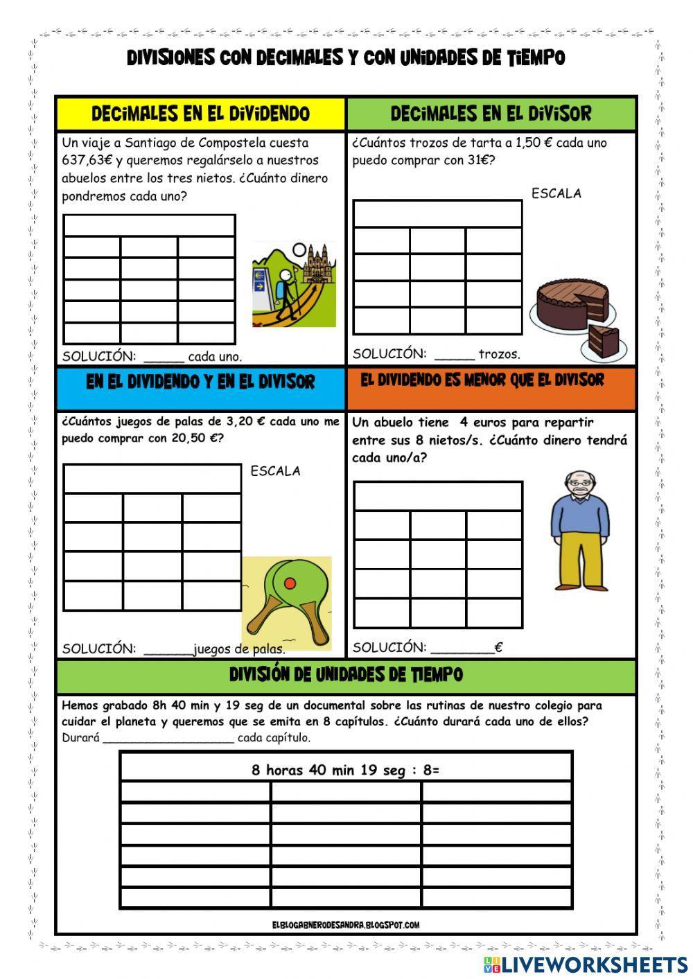 Divisiones con decimales ABN