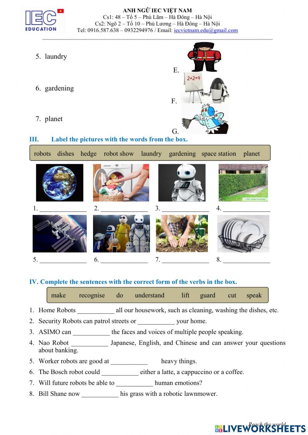 Unit 12 : Grade 6 : Robots
