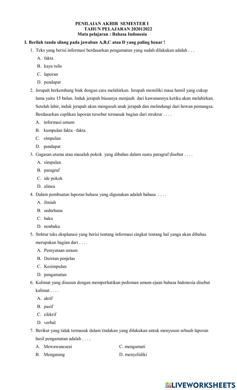 PAS Bahasa Indonesiia