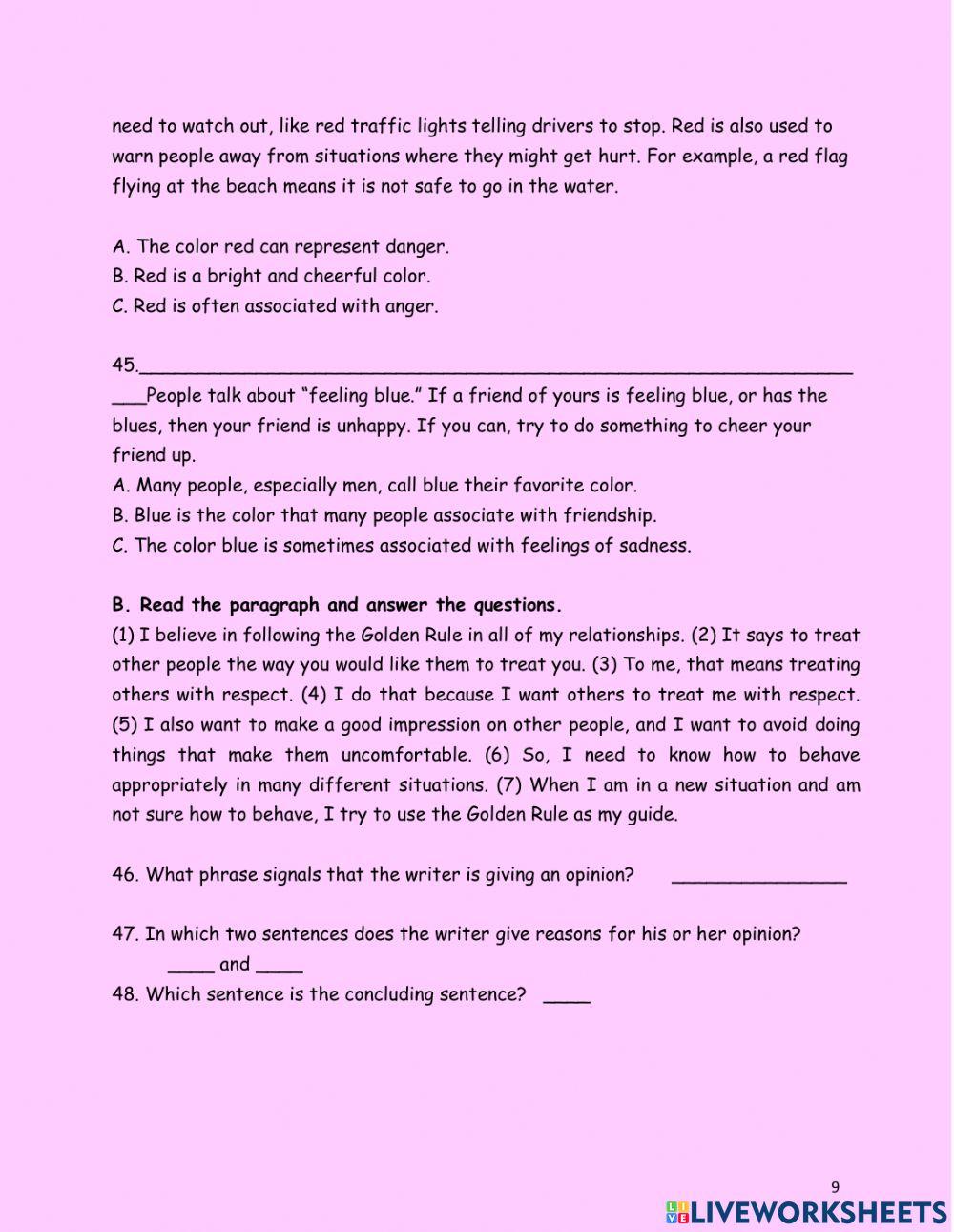 Rw book 2 unit 1-4 revision