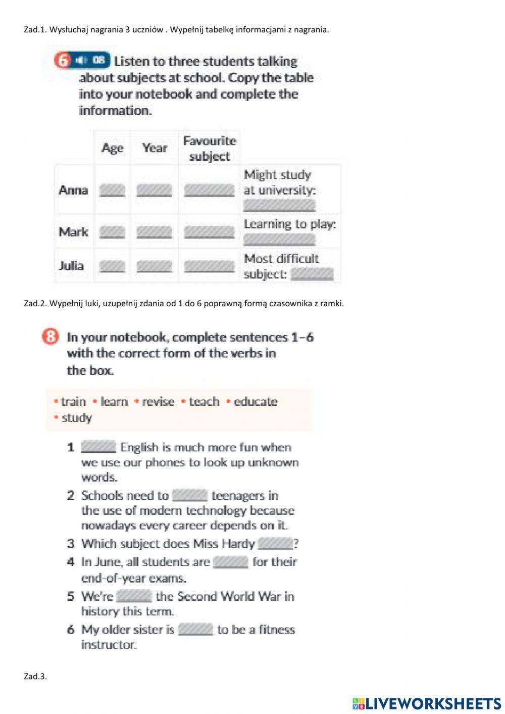 Edukacja repetytorium klasa VIII
