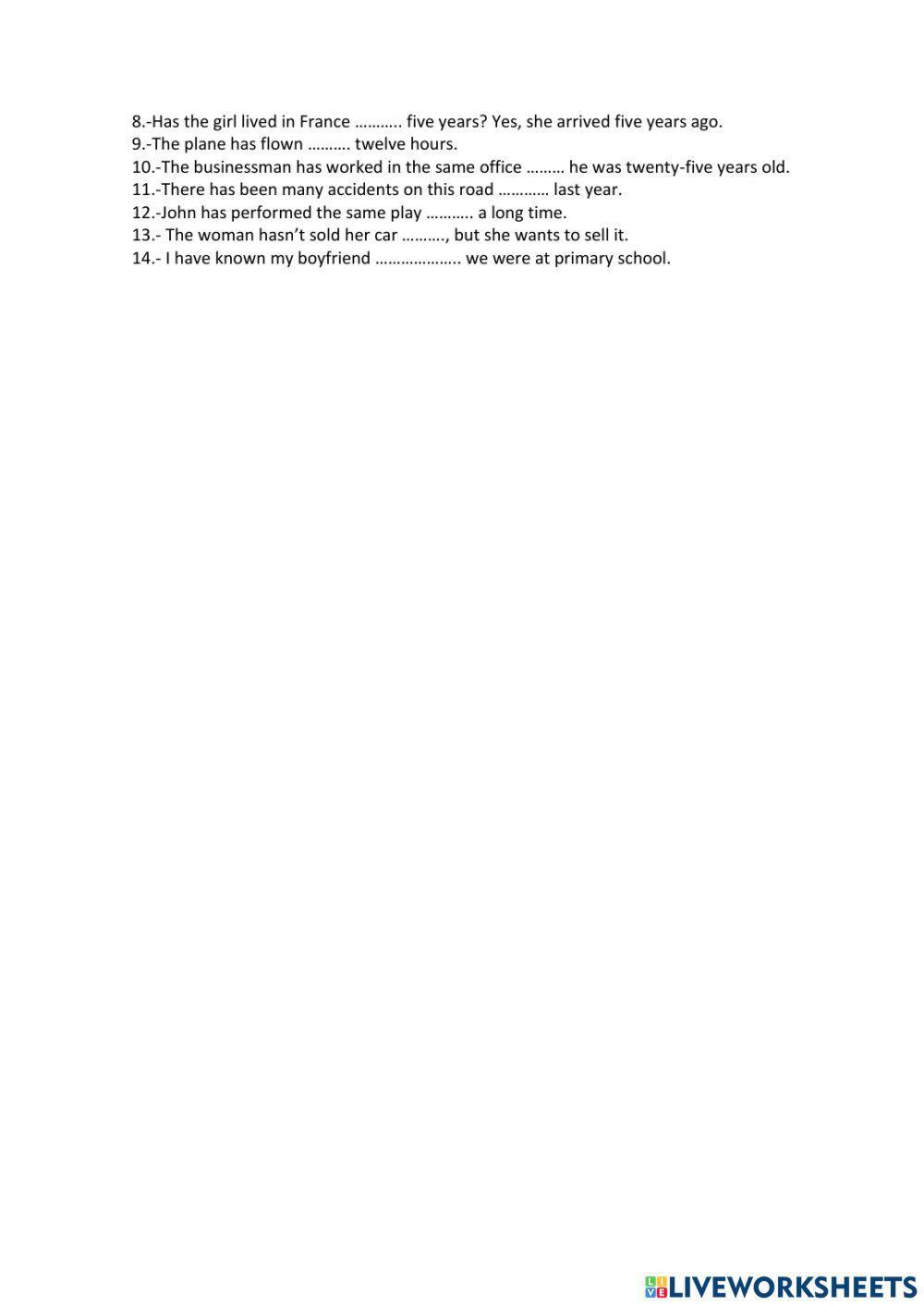 ENGLISH TEST 6º grade