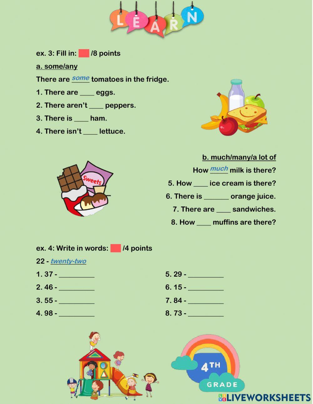 English Revision for 4th Grade