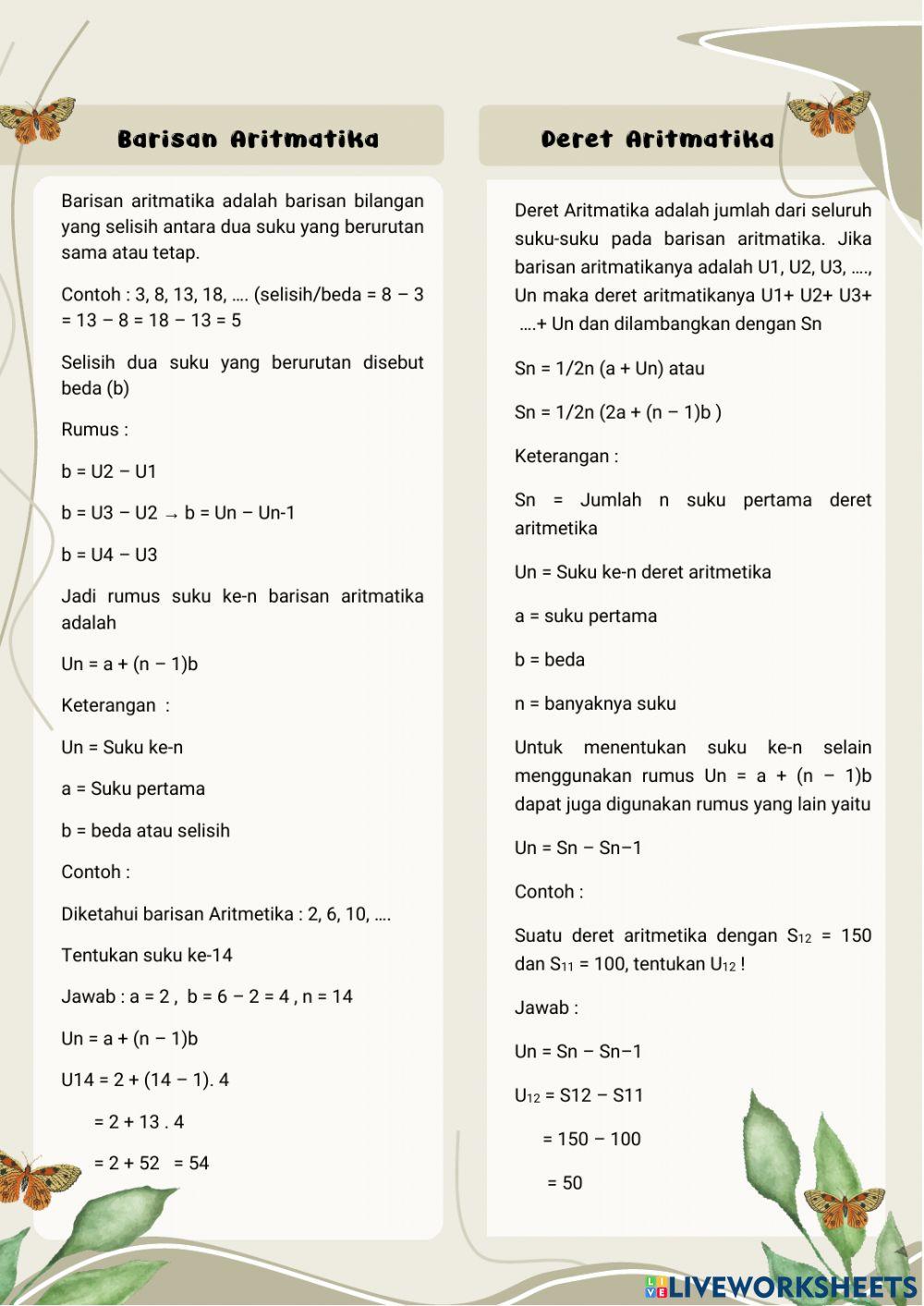 LKPD Barisan Dan Deret Aritmatika