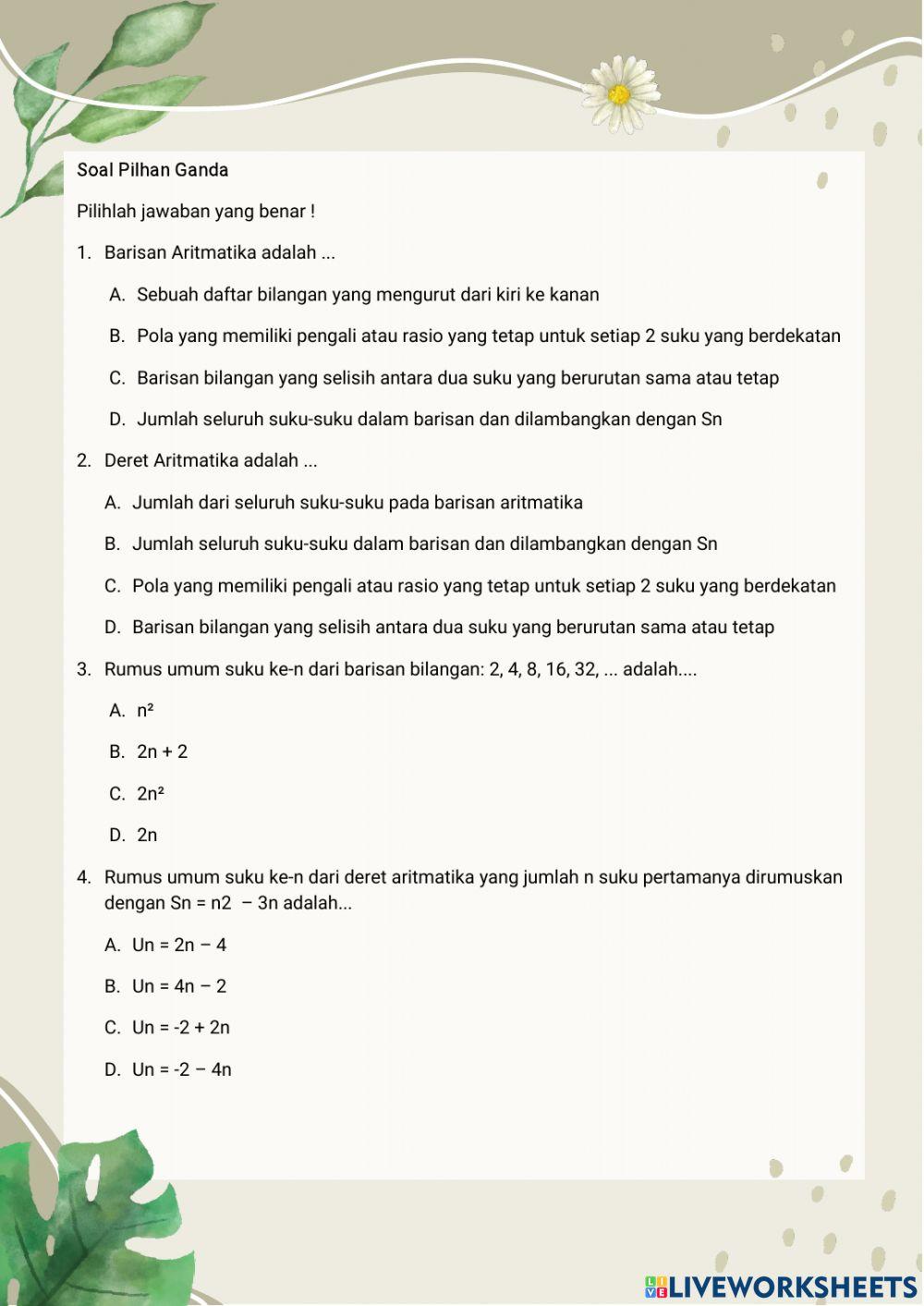 LKPD Barisan Dan Deret Aritmatika