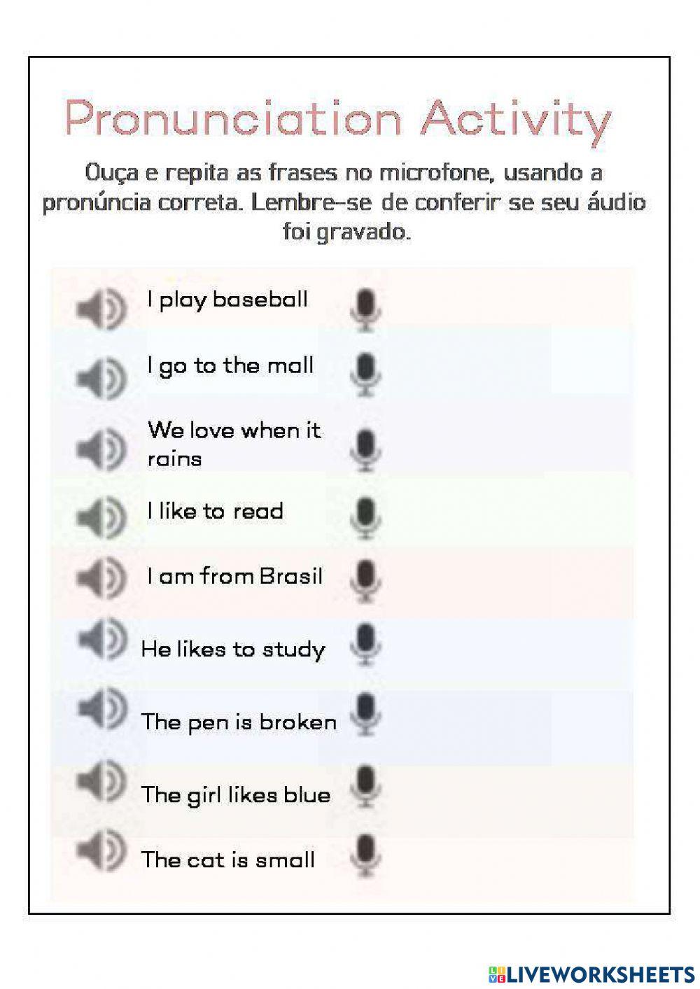 Pronunciation Activity