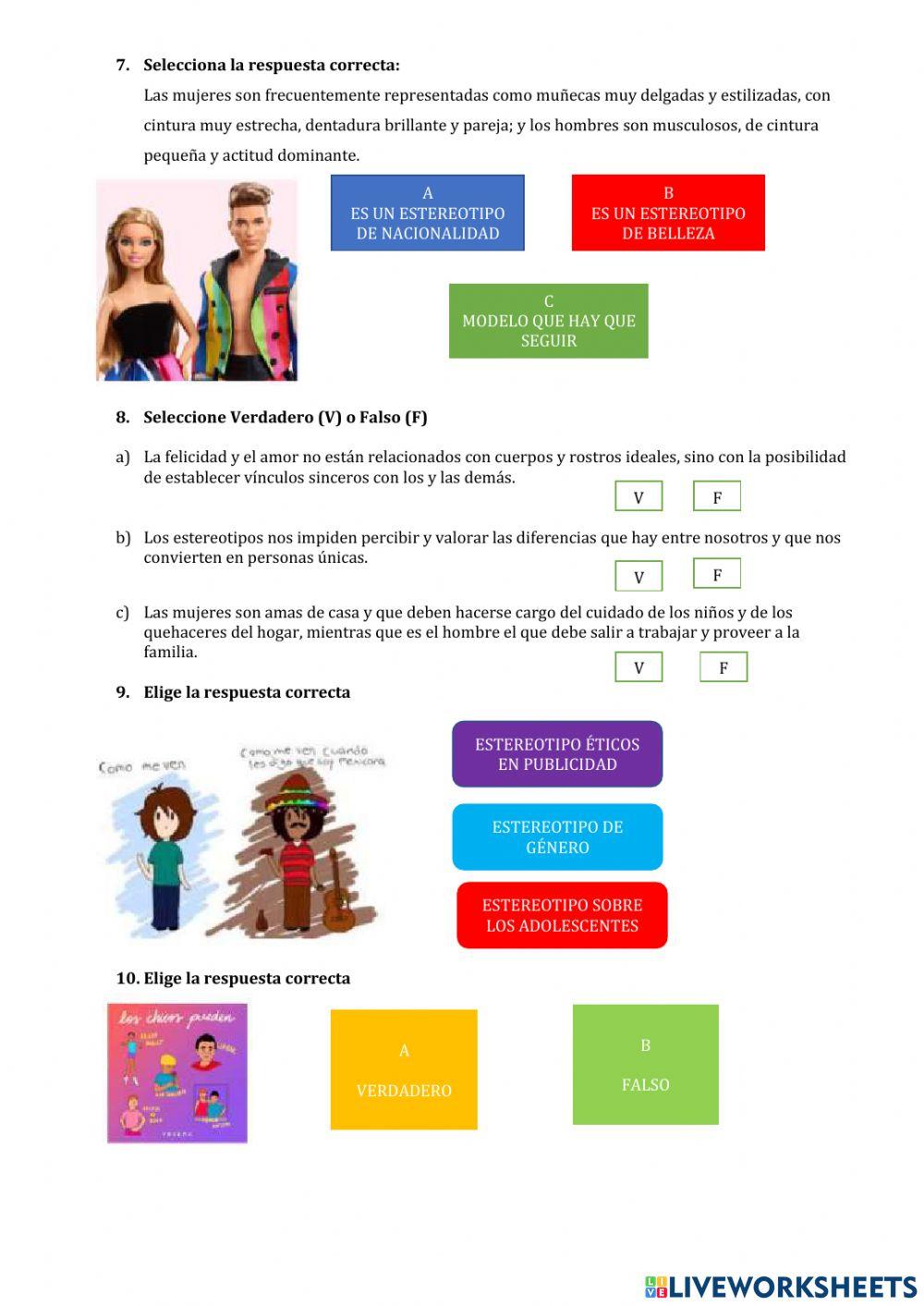 Tipos de estereotipos