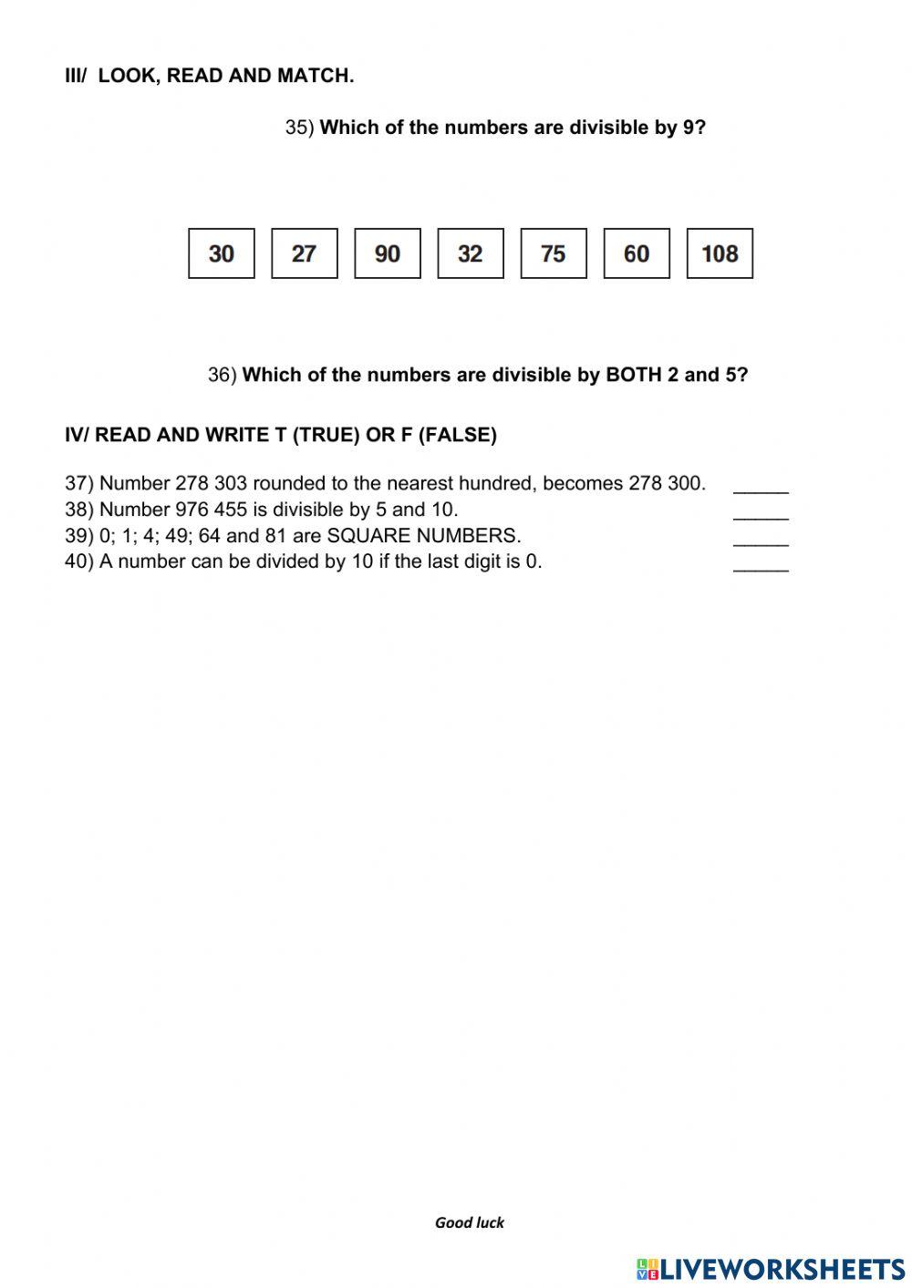 Maths 5 -revision 2 -semester 1