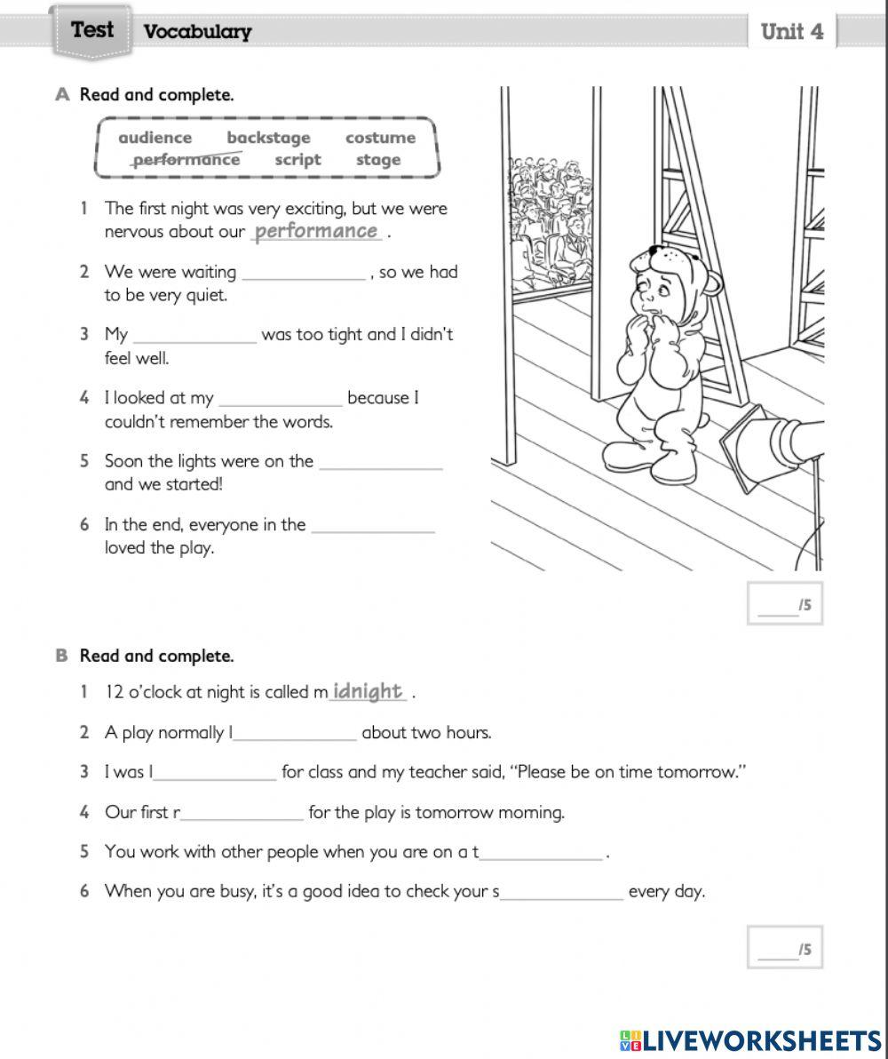 Vocabulary Unit 4