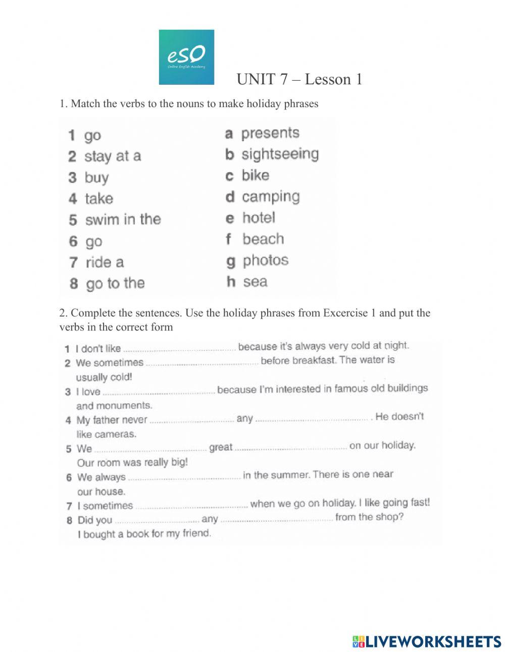 Prepare 2 - Unit 7: Lesson 1