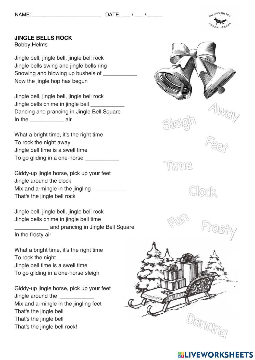 Jingle Bells Lyrics Printable – Tim's Printables