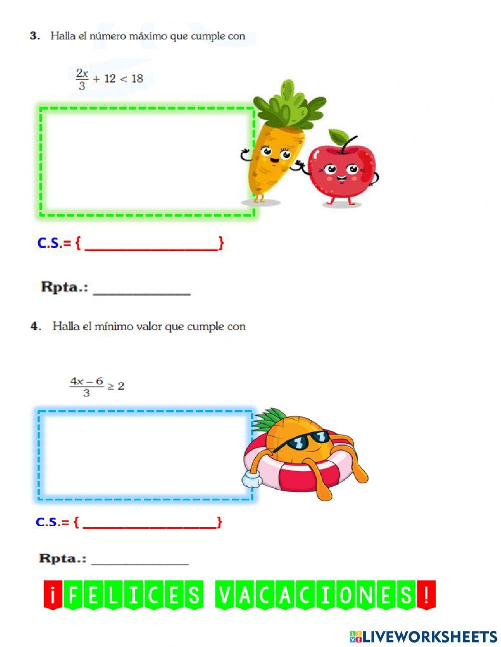 Práctica de álgebra