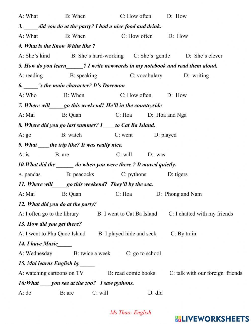 End of test1  English 5