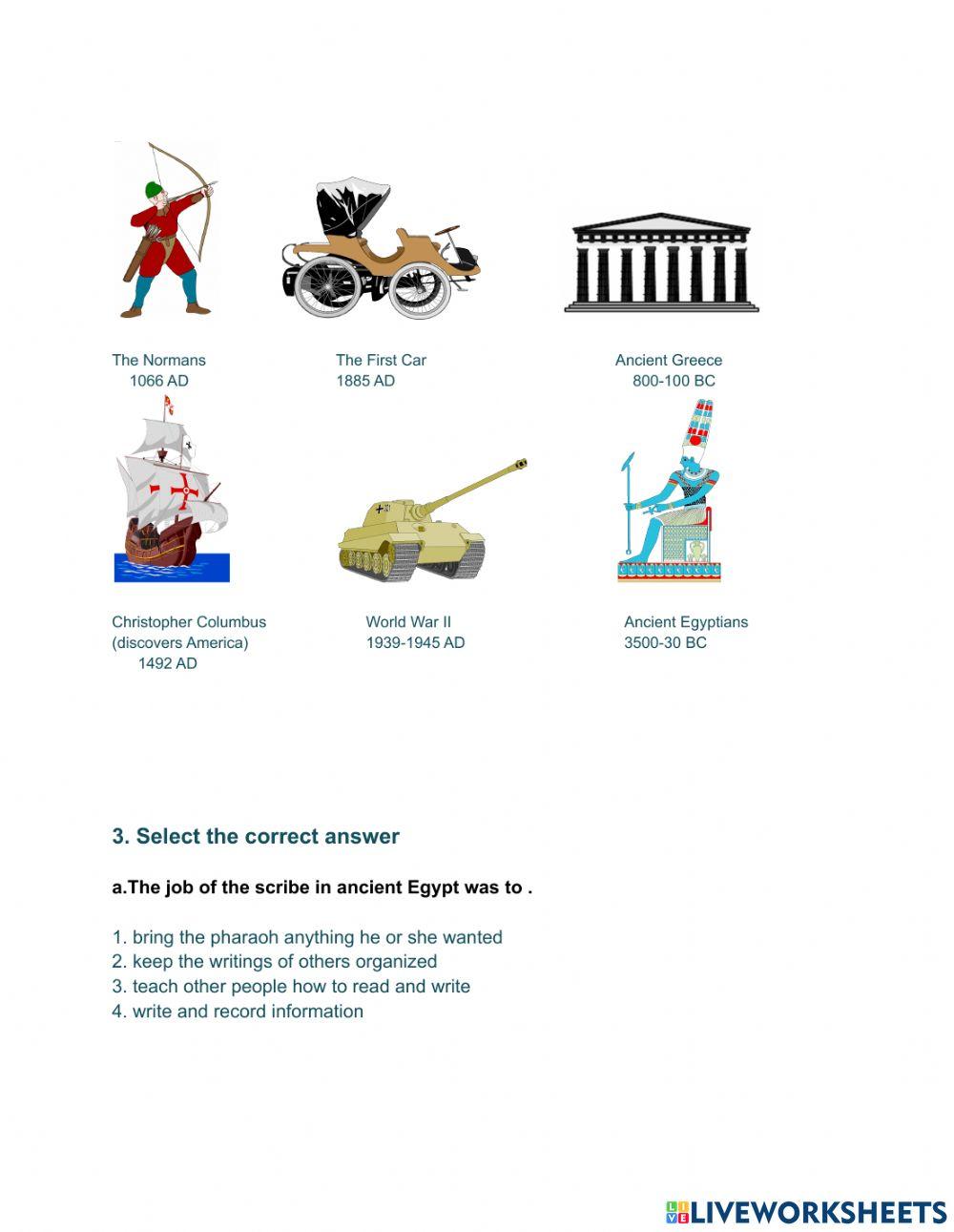 Unit 3 ancient civilizations Language arts Week 1 Assessment