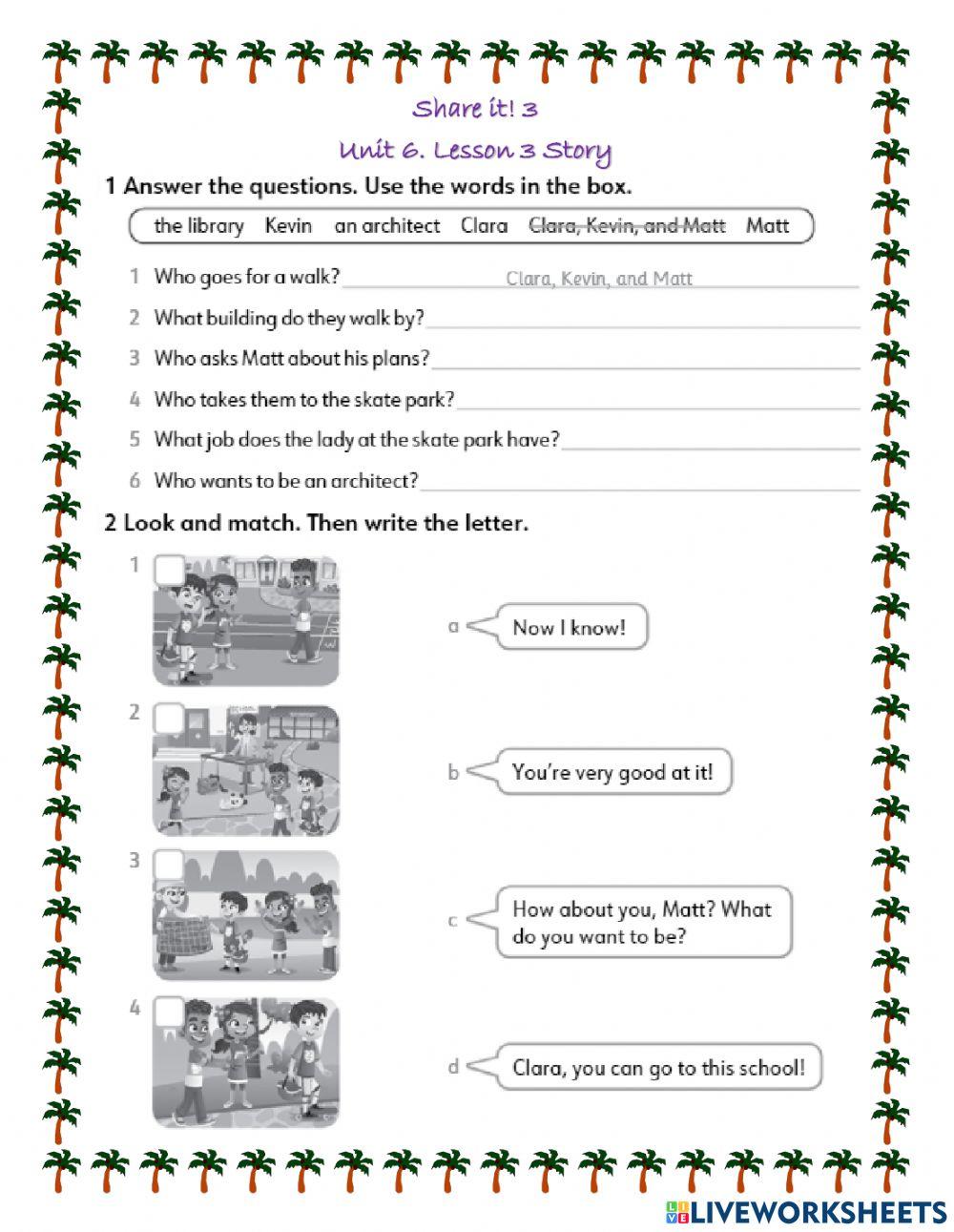 Share it 3 Unit 6 Lesson 3 Story