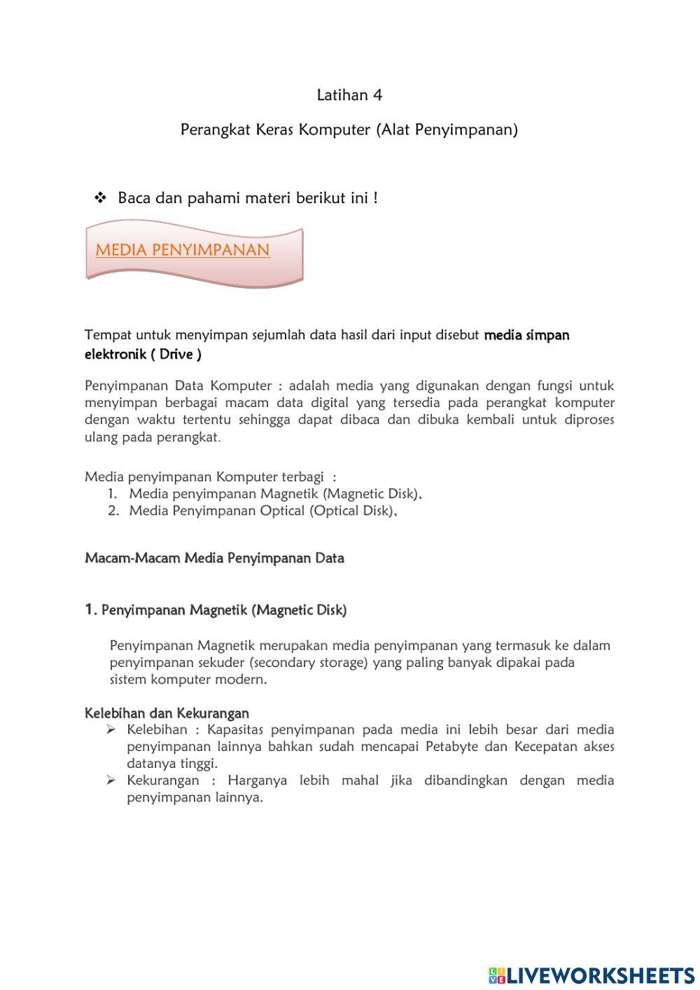 Perangkat Keras media penyimpanan