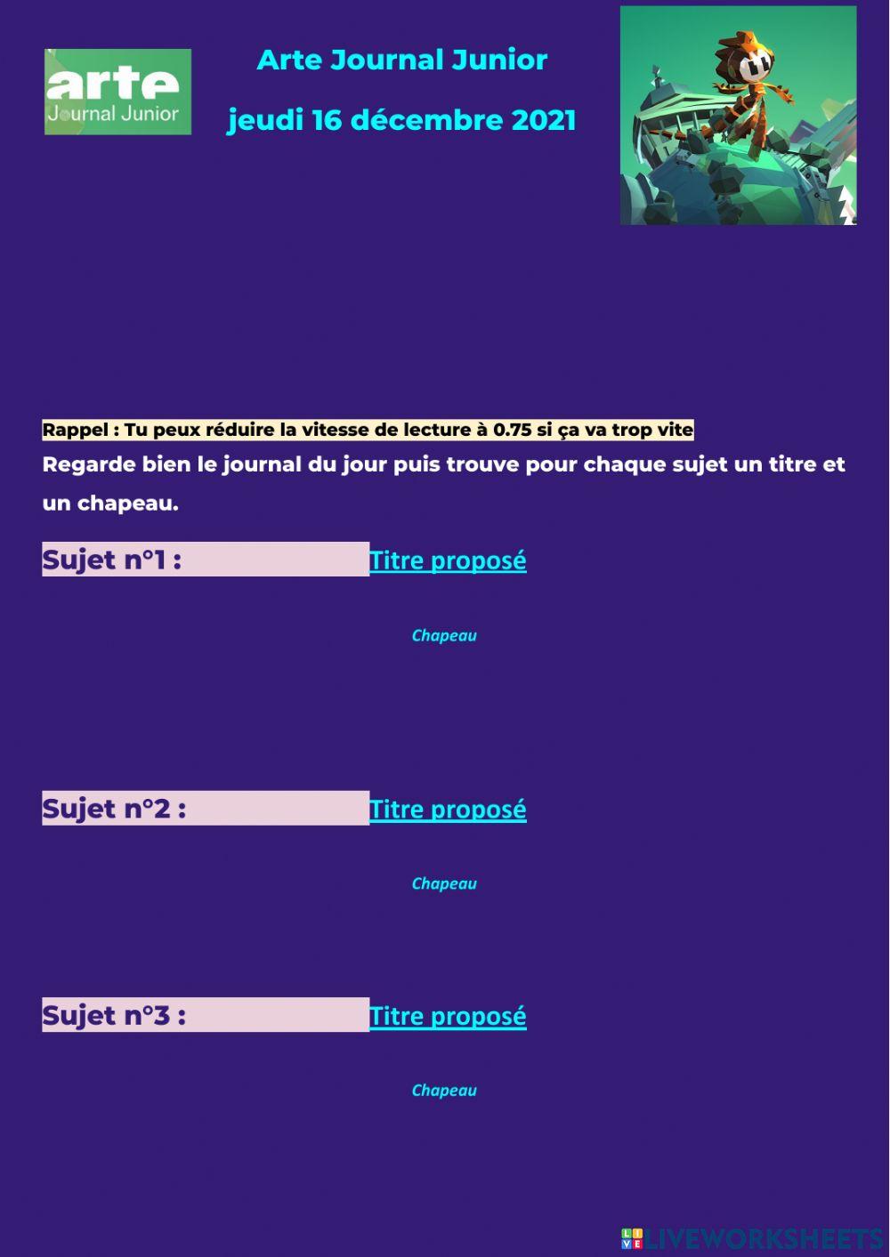 Arte Journal Junior 16.12.21