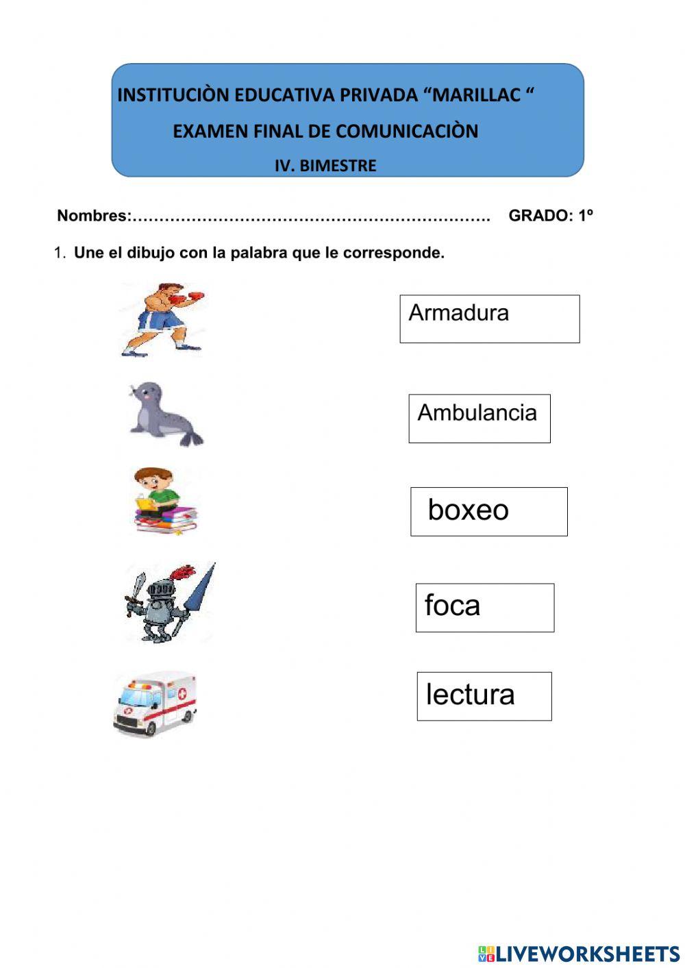 Evaluaciòn 1º grado