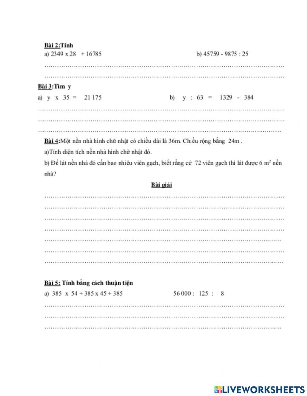 Ôn cuối kì 1 - số 1