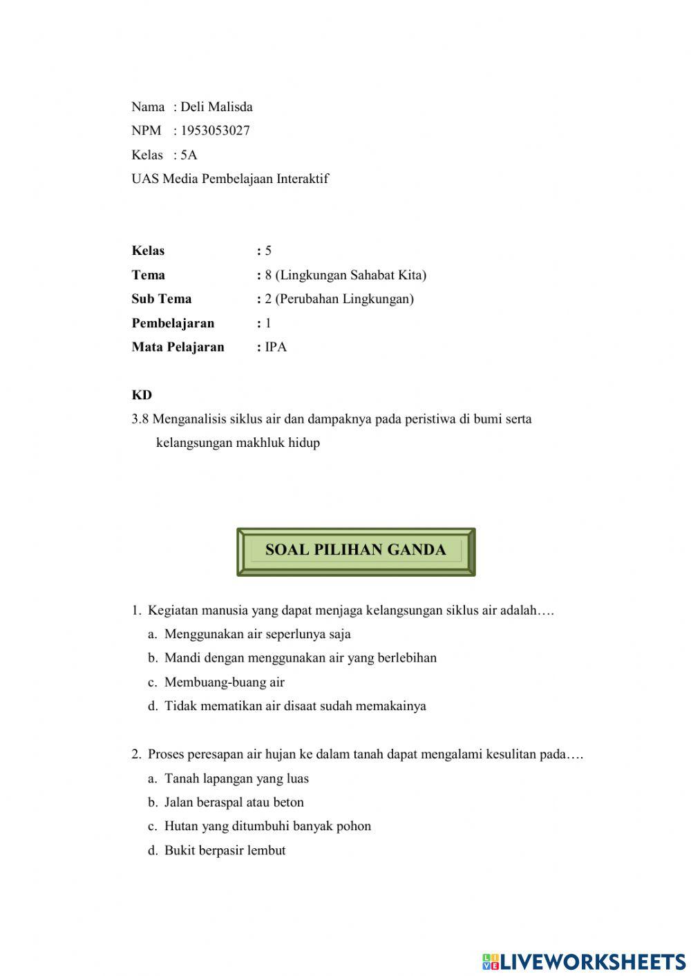 Siklus air dan Dampaknya pada Peristiwa di Bumi