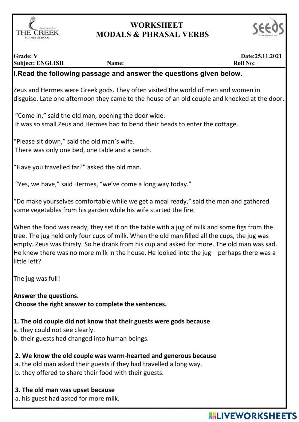 Modals and phrasal verbs