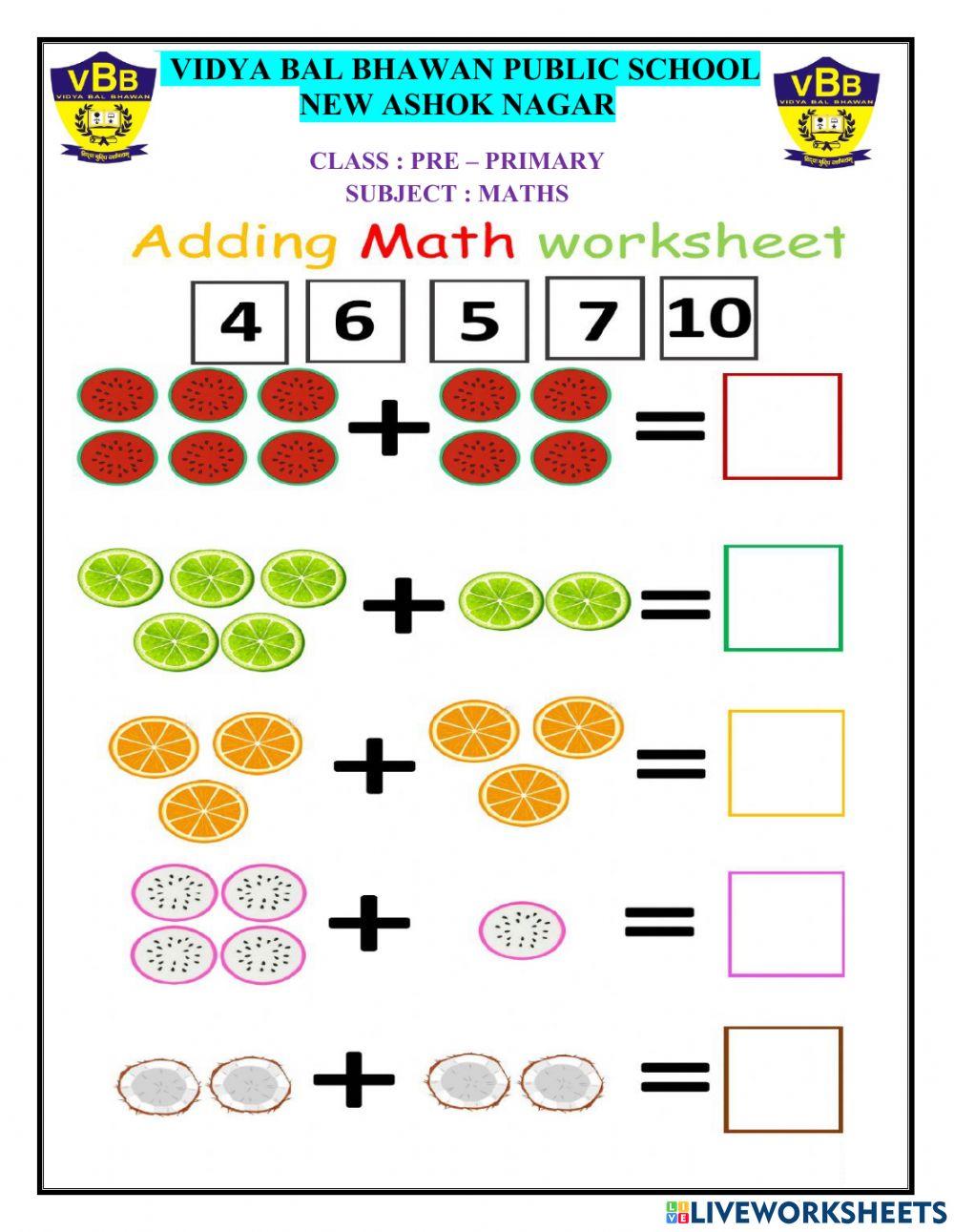 Live worksheet