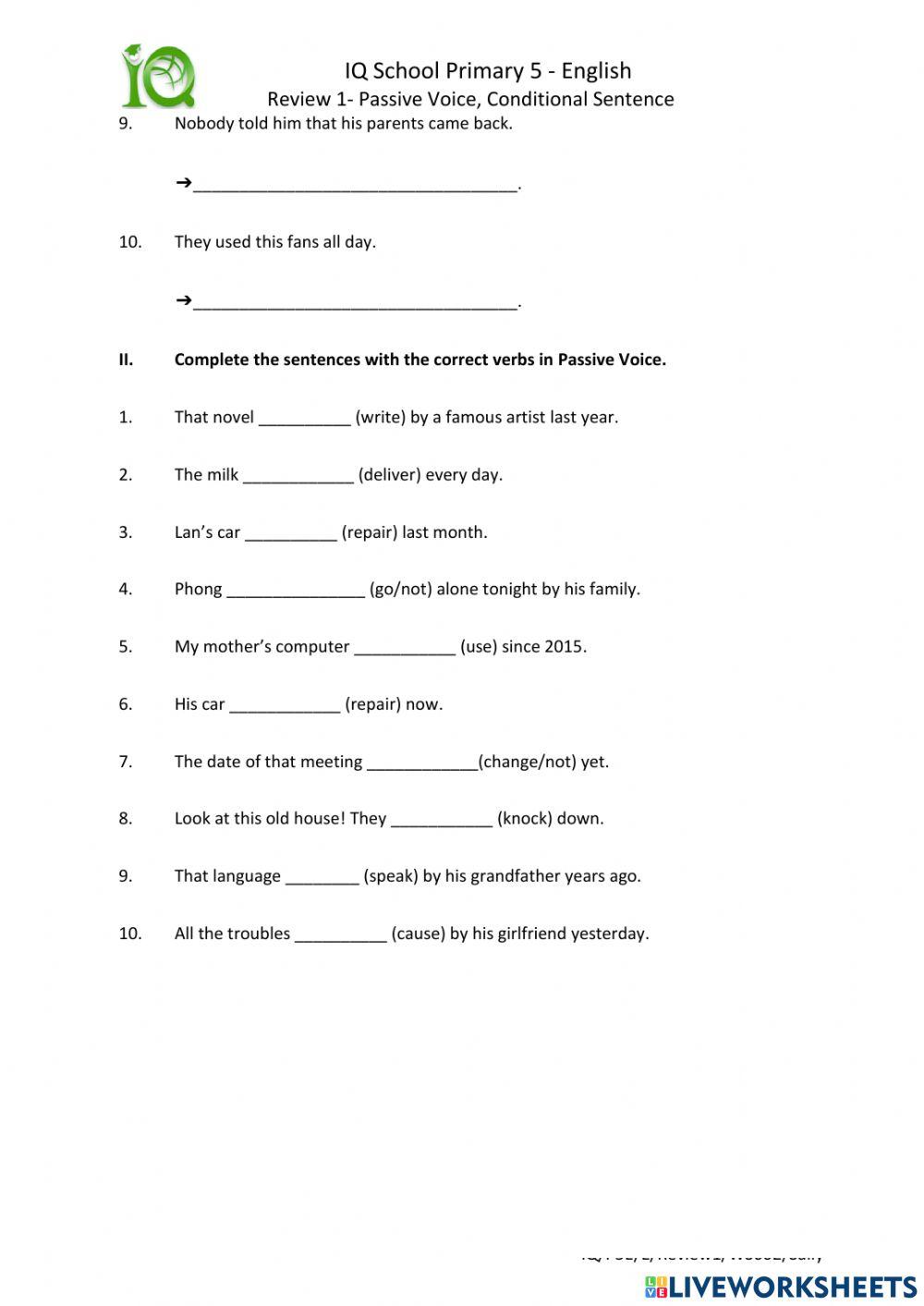 Review 1 - SA1 - WS 02 (Grammar)