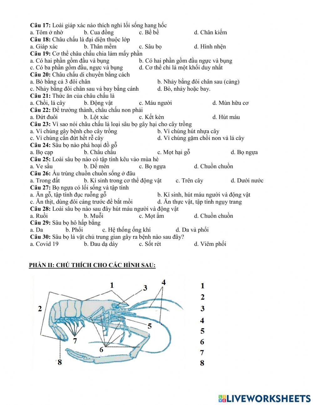 Đề cương ôn tập học kì 1-sinh 7