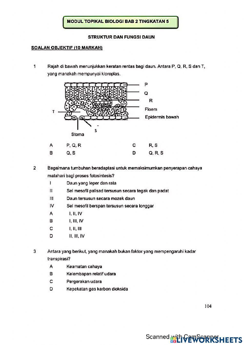 Modul Hebat Edisi 2021 Biologi Tingkatan 5 Bab 2