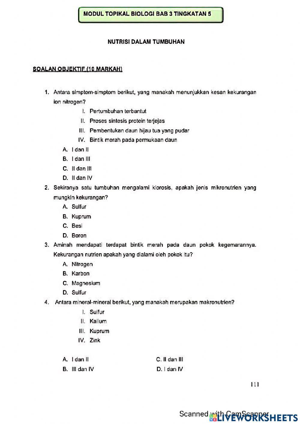 Modul Hebat Edisi 2021 Biologi Tingkatan 5 Bab 3