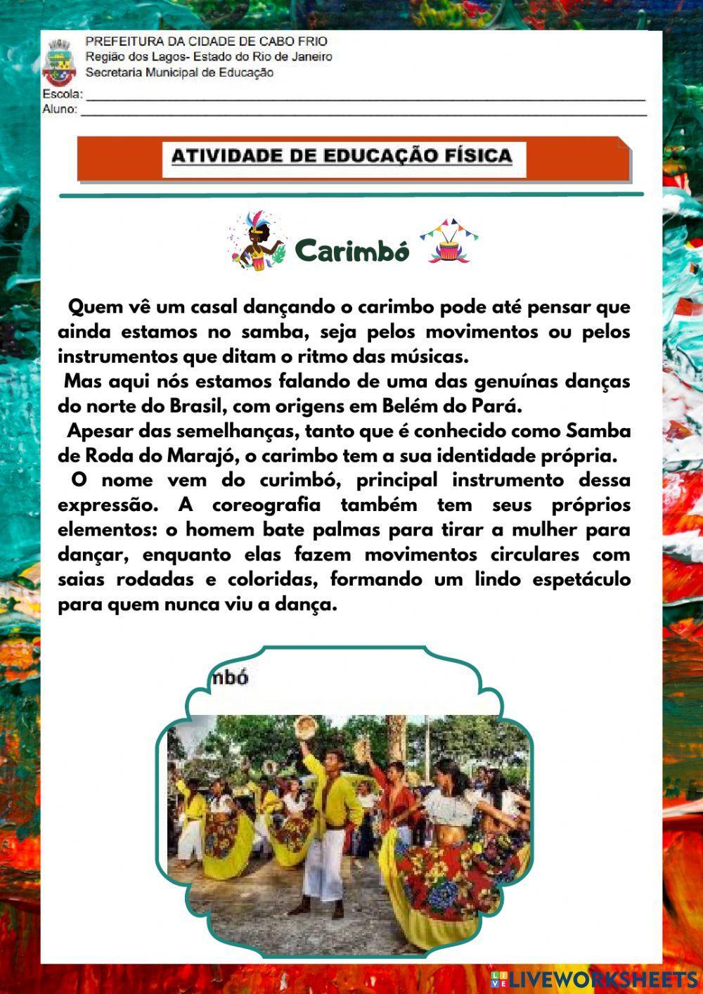 Danças brasileiras - samba e carimbó